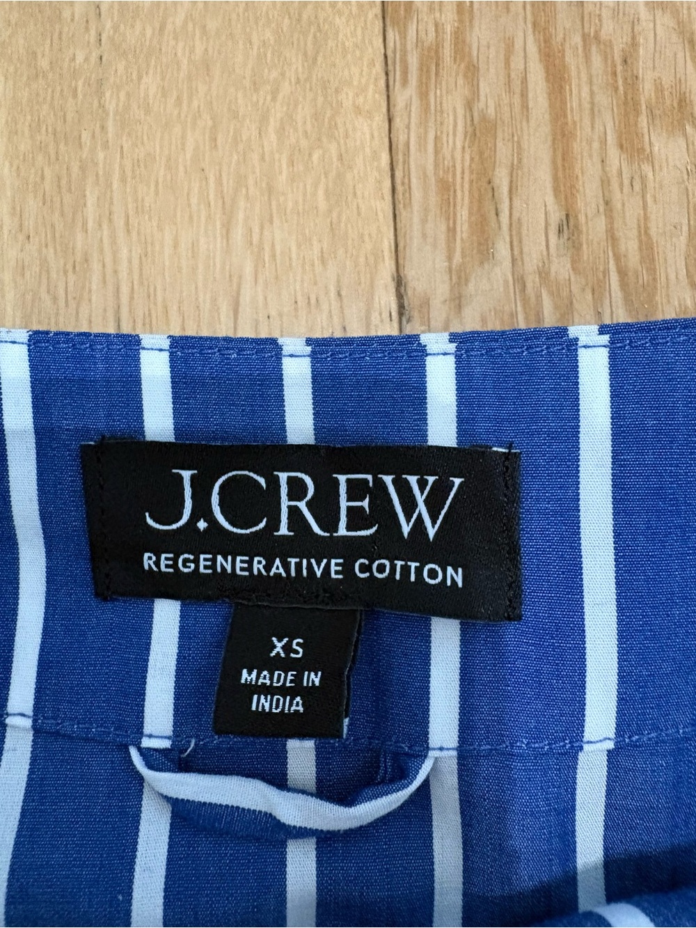 J.Crew Ciel Striped Cotton Poplin Boatneck Side Button Top Blue White XS - Picture 4 of 9